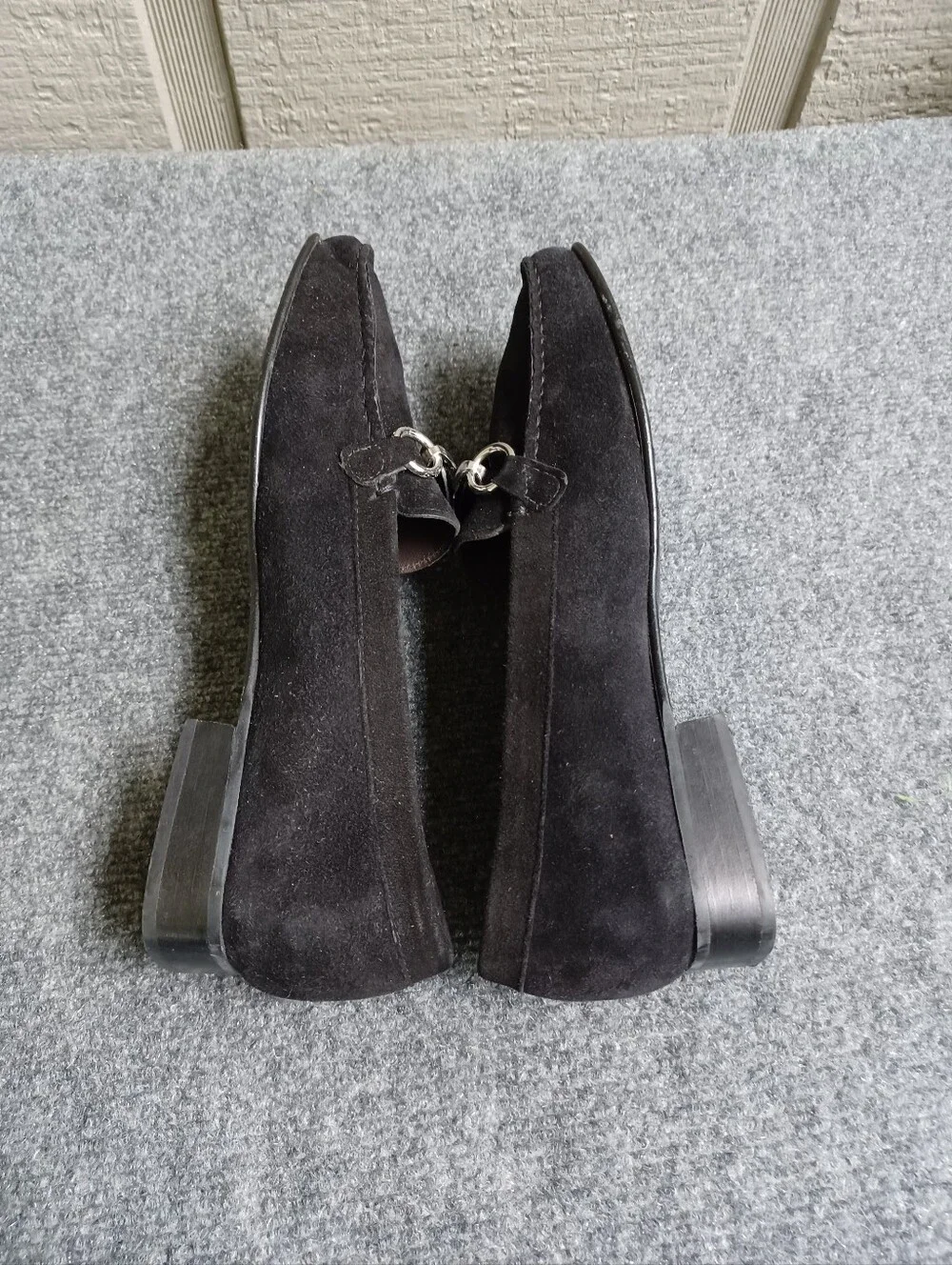 Stuart Weitzman Hardrock Suede Loafers Size 7.5 N Women Shoes Color Black
